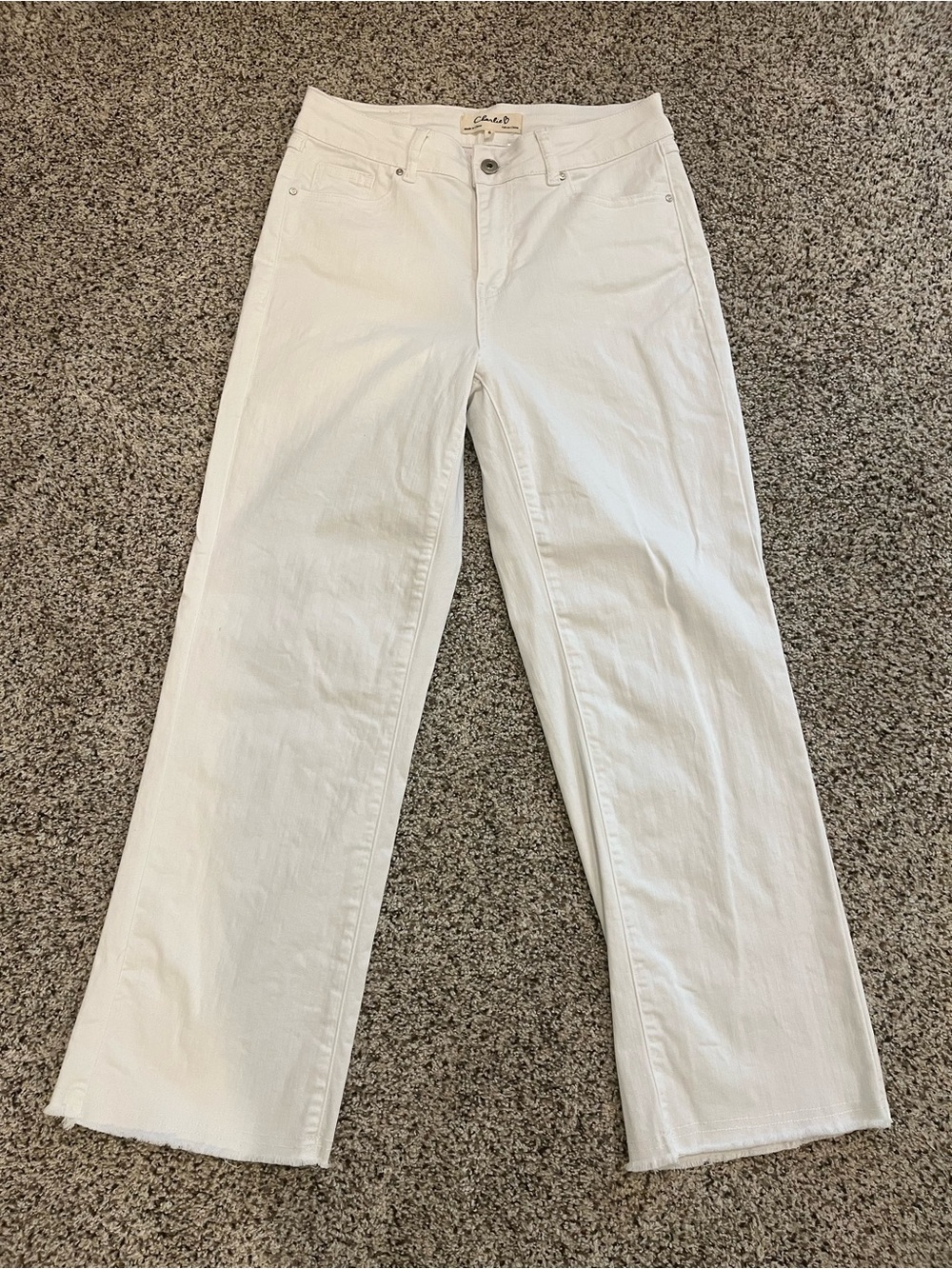 CHARLIE B White Straight-Leg Cropped Women’s Jeans